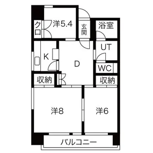 あさひレジデンス大友【5階】の間取り