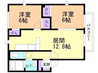 ホームタウンみどりB【2階】の間取り