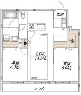 ティオ ブルーノ【1階】の間取り