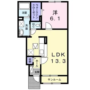 カーサ プラシードI【1階】の間取り