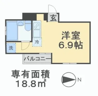 アクアタカケンハイツNO.8【1階】の間取り