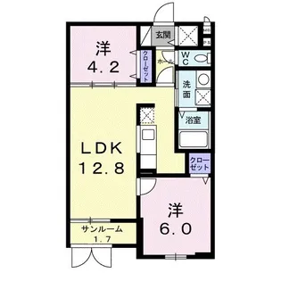 カーサ デ ロア【1階】の間取り