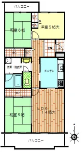 東鷲宮ニュータウン駅前プラザ第2 3号棟【3階】の間取り