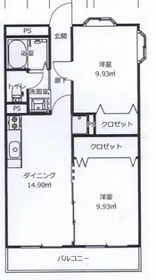 サンハイムひらせ【1階】の間取り