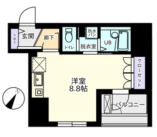 ヴァイデ箱崎【8階】の間取り