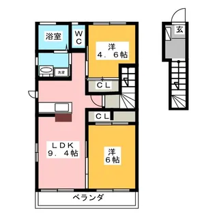 ロワイヤルC(ツェー)【2階】の間取り