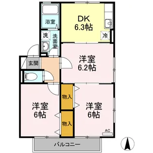 ビューパレスII-成城9丁目-【2階】の間取り