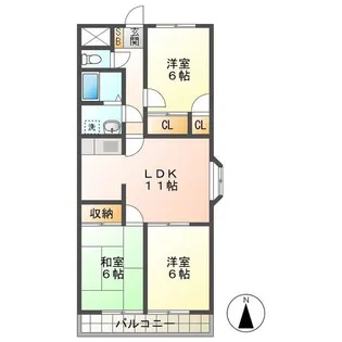 メゾン・ド・グラシューズ【2階】の間取り