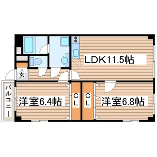 テンポスフィア長町南【3階】の間取り