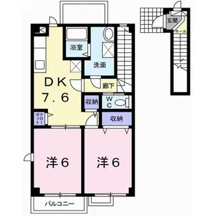 グリュッククレーA【2階】の間取り