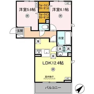 アーバンコート長嶺南【1階】の間取り