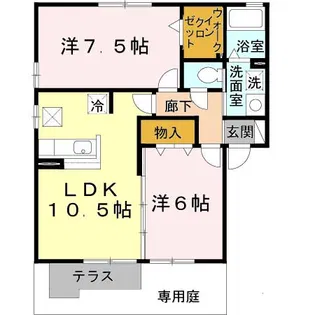 プリーズ淡路 B棟【1階】の間取り
