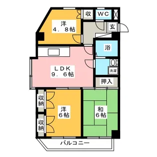 リバーサイドハイツ【2階】の間取り