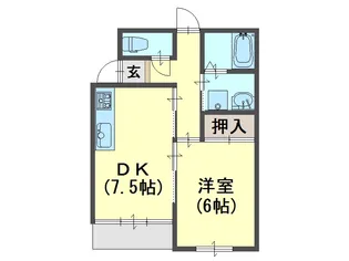 ルークフラット播磨【1階】の間取り