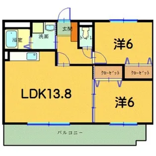 熊本県熊本市南区南高江6【マンション】の間取り