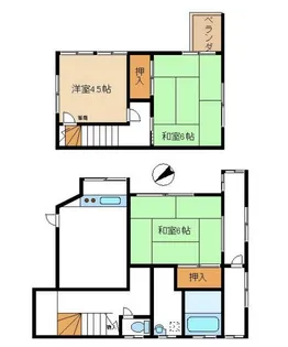 神奈川県横浜市保土ヶ谷区仏向町【一戸建】の間取り