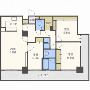 ビッグパレス北14条【15階】の間取り