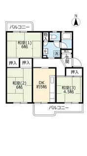 UR伏見納所【5階】の間取り