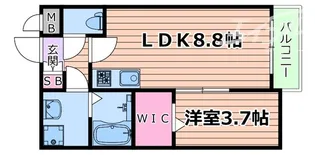 1LDKの間取り画像