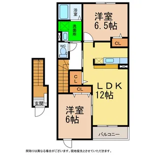 徳島県阿南市向原町下ノ浜【アパート】の間取り