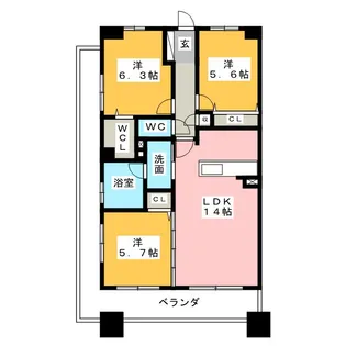 THE PARK TOKINOTERRACE【5階】の間取り
