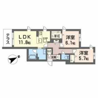 エクリアス浜寺【3階】の間取り