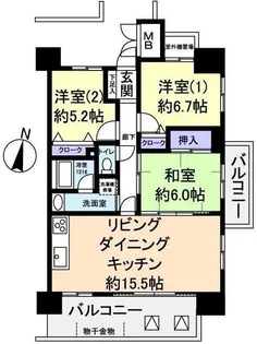アスレ東原I番館【14階】の間取り