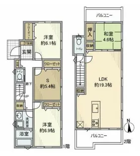 東京都練馬区関町北3【一戸建】の間取り