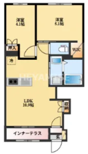 2LDKの間取り画像