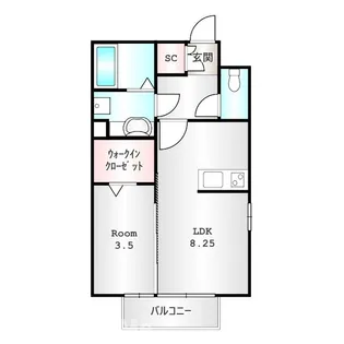 群馬県前橋市三俣町3【アパート】の間取り