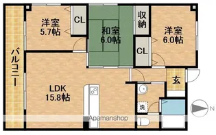ライフ第5マンション大平台【4階】の間取り