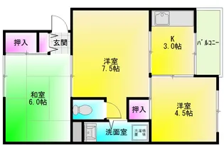 朝風マンション【3階】の間取り
