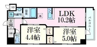 センチュリオン本川【5階】の間取り