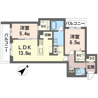 グランディール横濱台場【4階】の間取り