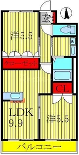 2LDKの間取り画像
