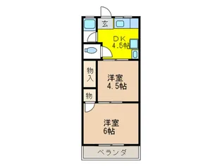 ソレイユ住道【2階】の間取り