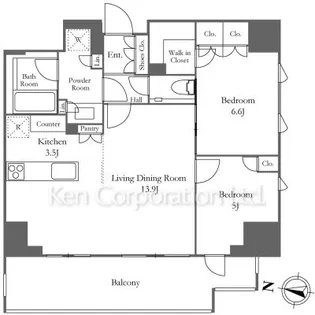 ブランズ代々木【4階】の間取り