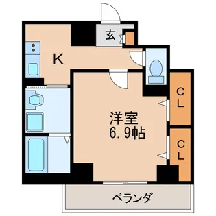 クラウザン徳川【8階】の間取り