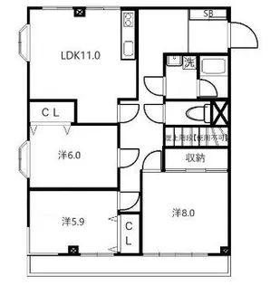 リカーハイツ【3階】の間取り