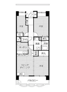 ビレッジハウス潮見タワー1号棟【6階】の間取り