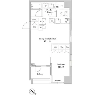 ドゥーエ日本橋浜町【5階】の間取り