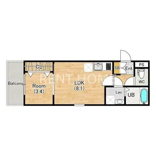 ジーメゾンリオ松原【1階】の間取り