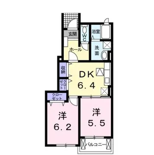 サニースプリング B【1階】の間取り