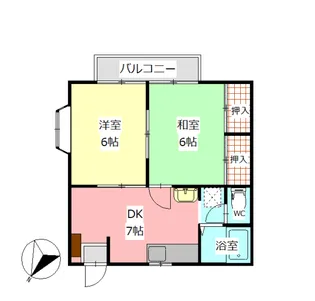 シティコーポ花園【2階】の間取り