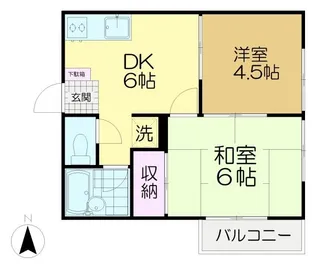 フラット羽根木【2階】の間取り