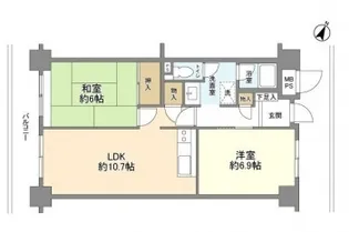 東急ドエルアルス久が原A棟【2階】の間取り