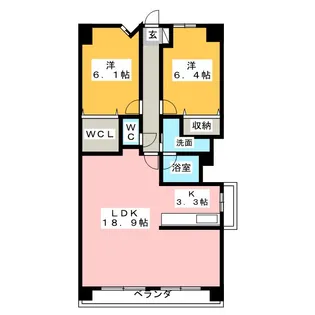 プロシード新瑞橋【6階】の間取り