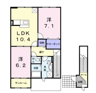 ベルオーブ・A【1階】の間取り