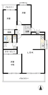 湘南高浜台ハイツ2号棟【4階】の間取り