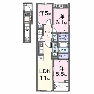 ボヌール イコウ【2階】の間取り